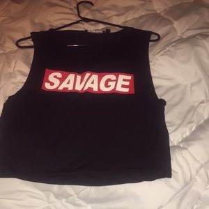 Cropped savage t-shirt